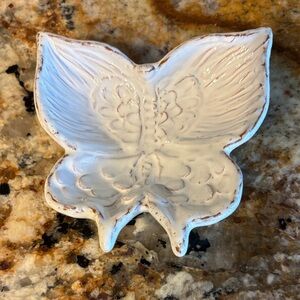 Vietri White Butterfly Shaped Dish #1